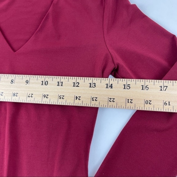 Dance & Marvel Bodysuit Womens Medium Red Keyhole Long Sleeve - Picture 5 of 7